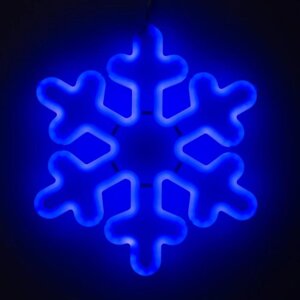 Фигура светодиодная "Снежинка синяя" 30х30х2 см, фиксинг, 220 В, СИНИЙ