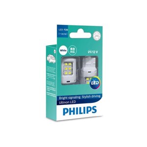 Лампа светодиодная PHILIPS 12 В, W21W, 2,5 Вт, 6000К, White Ultinon LED, набор 2 шт