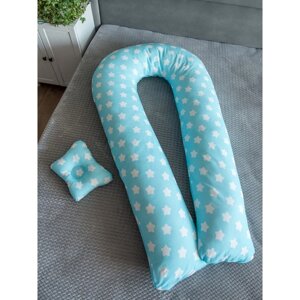 Подушка для беременных "U Комфорт" и подушка для младенцев "Малютка", принт пряники бирюза
