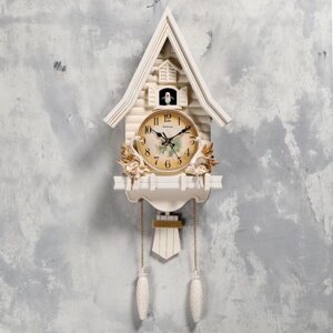 Часы настенные с кукушкой "Лебеди", 2 шт АА, 2 шт R14, плавный ход, 63х8х32 см