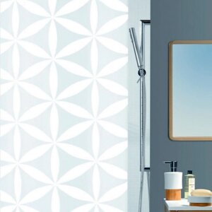 Штора декоративная для ванной комнаты RANIA, 180х200 см, цвет белый