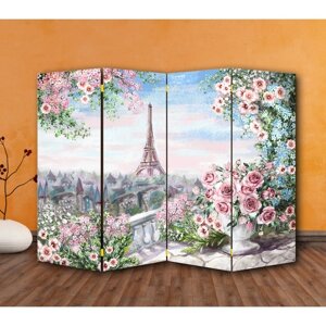 Ширма "Картина маслом. Розы и Париж", 200 160 см