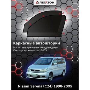 Каркасные шторки Nissan Serena (C24) минивен г. в. 1998-2005 передние, крепление: магнит