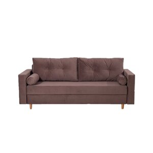 Прямой диван "Киото", механизм еврокнижка, велюр, цвет коричневый
