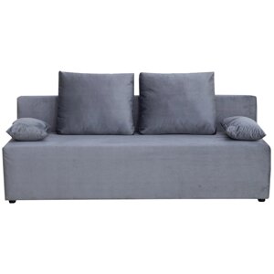 Прямой диван "Бёрн", механизм еврокнижка, велюр, цвет серый