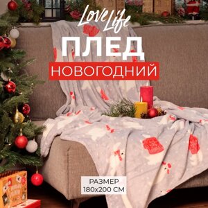 Плед LoveLife "Северные мишки" 180*200 см,100% п/э, велсофт 280 гр/м2