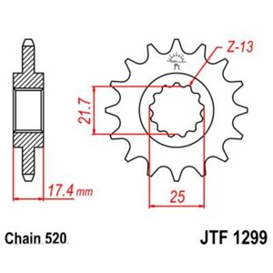 Звезда передняя, ведущая JTF1299, стальная