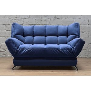 Прямой диван "Люкс 2", механизм клик-кляк, велюр, цвет сatania dark blue