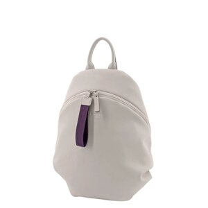 Рюкзак, отдел на молнии, цвет светло-бежевый/фиолетовый 37х25х10см