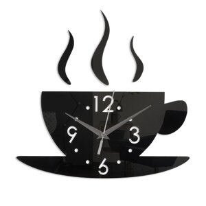 Часы - наклейка "Аромат кофе", 28 х 28 см, 1 ААА, черные