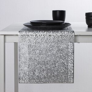 Дорожка на стол Доляна "Манифик", 30150 см, цвет серебро