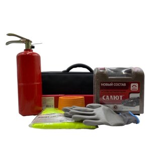 Набор автомобилиста EMERGENCY KIT 4 (сумка Аптечка по ТУ, ОП-2, Знак, перчатки)