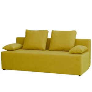 Прямой диван "Бёрн", механизм еврокнижка, велюр, цвет горчичный