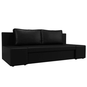 Прямой диван "Сан Ремо", еврокнижка, экокожа, цвет чёрный