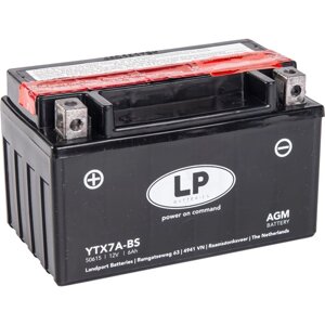 Аккумуляторная батарея Landport YTX7A-BS, 12В, 6 Ач, прямая (+ -)