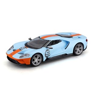 Машинка гоночная Bburago 2019 Ford Gt Heritage Edition, Die-Cast, 1:32, цвет оранжево-голубой