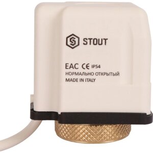 Сервопривод электротермический STOUT STE-0010-230002, нормально открытый, 230 В