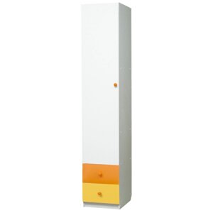 Шкаф с ящиками "Радуга", 400 490 2100 мм, цвет белый/оранжевый/жёлтый