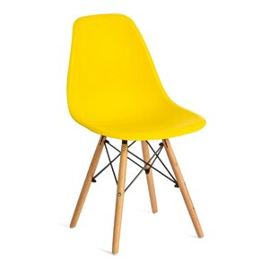 Стул CINDY (EAMES) (mod, 001) дерево бук/металл/сиденье пластик, желтый 51x46x82,5 см