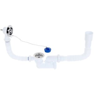 Сифон для ванны Aquant, с выпуском и переливом, регулируемый 40х40/50 мм
