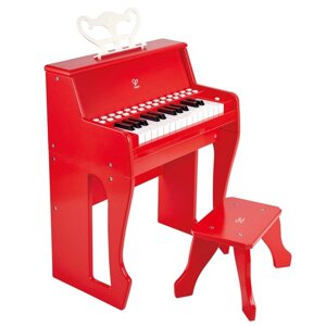 Музыкальная игрушка "Пианино" с табуреткой, красная