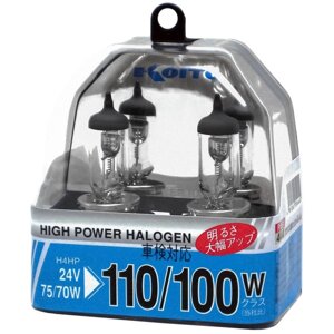 Лампа автомобильная Koito, H4 24 В (75/70w) (110/100w) P43t High Power, набор 2 шт