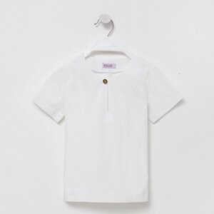 Рубашка для мальчика MINAKU: Cotton Collection цвет белый, рост 104