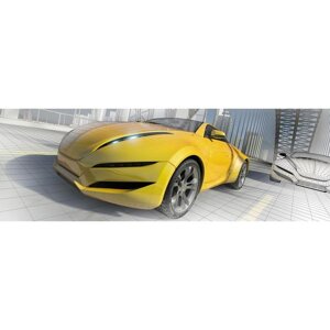 Фотообои "Желтый автомобиль" 3-А-308 (1 полотно), 440x150 см