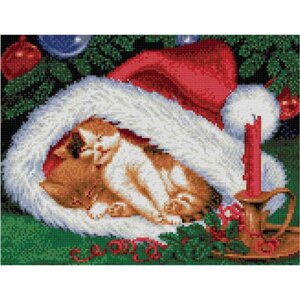 Набор для вышивки крестом "Котята на Рождество", 23 30 см