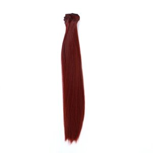 Набор локонов накладных искус 12шт 60(2) см волос прям матт 220гр на заколках бордо SHT350
