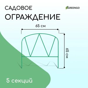 Ограждение декоративное, 65 325 см, 5 секций, металл, "Арена"