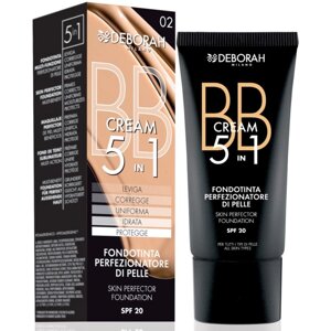 Тональный ВВ-крем Deborah Milano 5 in 1 skin perfector, тон 00 белоснежно-розовый, 30 мл