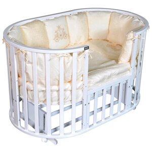 Кровать детская Bellini Laura 6-в-1, универсальный маятник, колесо, цвет белый