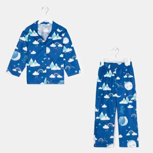 Пижама детская (рубашка, брюки) KAFTAN "Луна" р. 122-128, синий