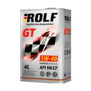 Моторное масло Rolf GT 5W-40 SN/CF синтетическое, 4 л