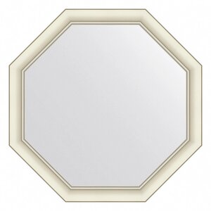 Зеркало Evoform в багетной раме, 60 мм, 71х71 см, цвет белый с серебром