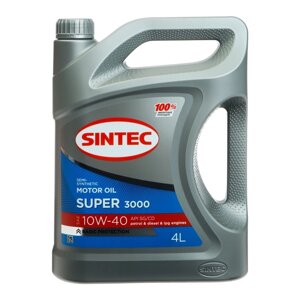 Масло моторное Sintoil/Sintec 10W-40, "супер", SG/CD, п/синтетическое, 4 л