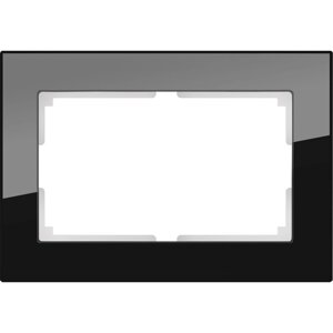 Рамка для двойной розетки WL01-Frame-01-DBL, цвет чёрный