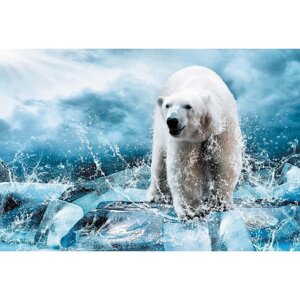 Фотообои "Медведь во льдах" M 406 (4 полотна), 400х270 см
