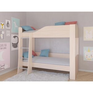 Детская двухъярусная кровать "Астра 2", без ящика, цвет дуб молочный / дуб молочный