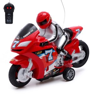 Мотоцикл радиоуправляемый "Спортбайк", работает от батареек, цвет красный
