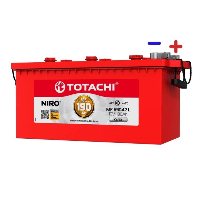 Аккумуляторная батарея TOTACHI NIRO MF 69042 L 190а/ч, полярность прямая - обзор