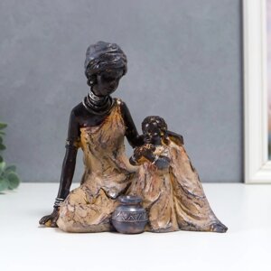 Сувенир полистоун "Мама с ребёнком. Африка" 19х18 см