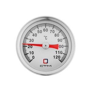 Термометр биметаллический "СТМ" CTT14D40, d=40 мм, 120°C, с погружной гильзой