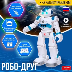 Робот "Робо-друг", с дистанционным и сенсорным управлением, русский чип, цвет синий