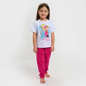 Комплект для девочки (футболка, брюки) "Холодное сердце", Disney, рост 122-128 (34)