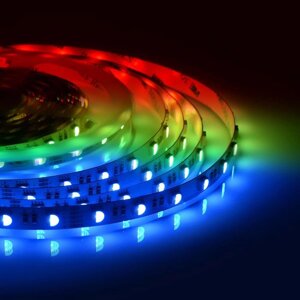 Светодиодная лента Apeyron 24В, SMD5050, 5 м, IP20, 14.4Вт/м, 60 LED/м, RGB