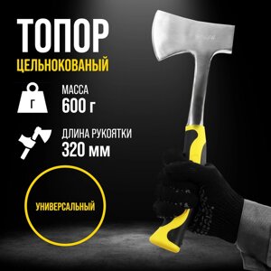 Топор ТУНДРА, цельнокованный, двухкомпонентная рукоятка, 600 г