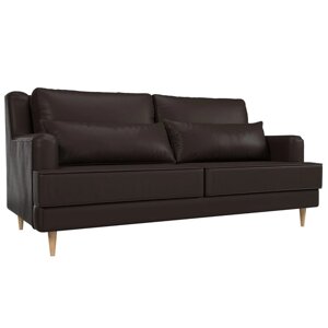 Прямой диван "Джерси", экокожа, цвет коричневый