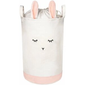 Сумка-мешок для игрушек "Кролик", на утяжке, 35х35х52 см, розовая